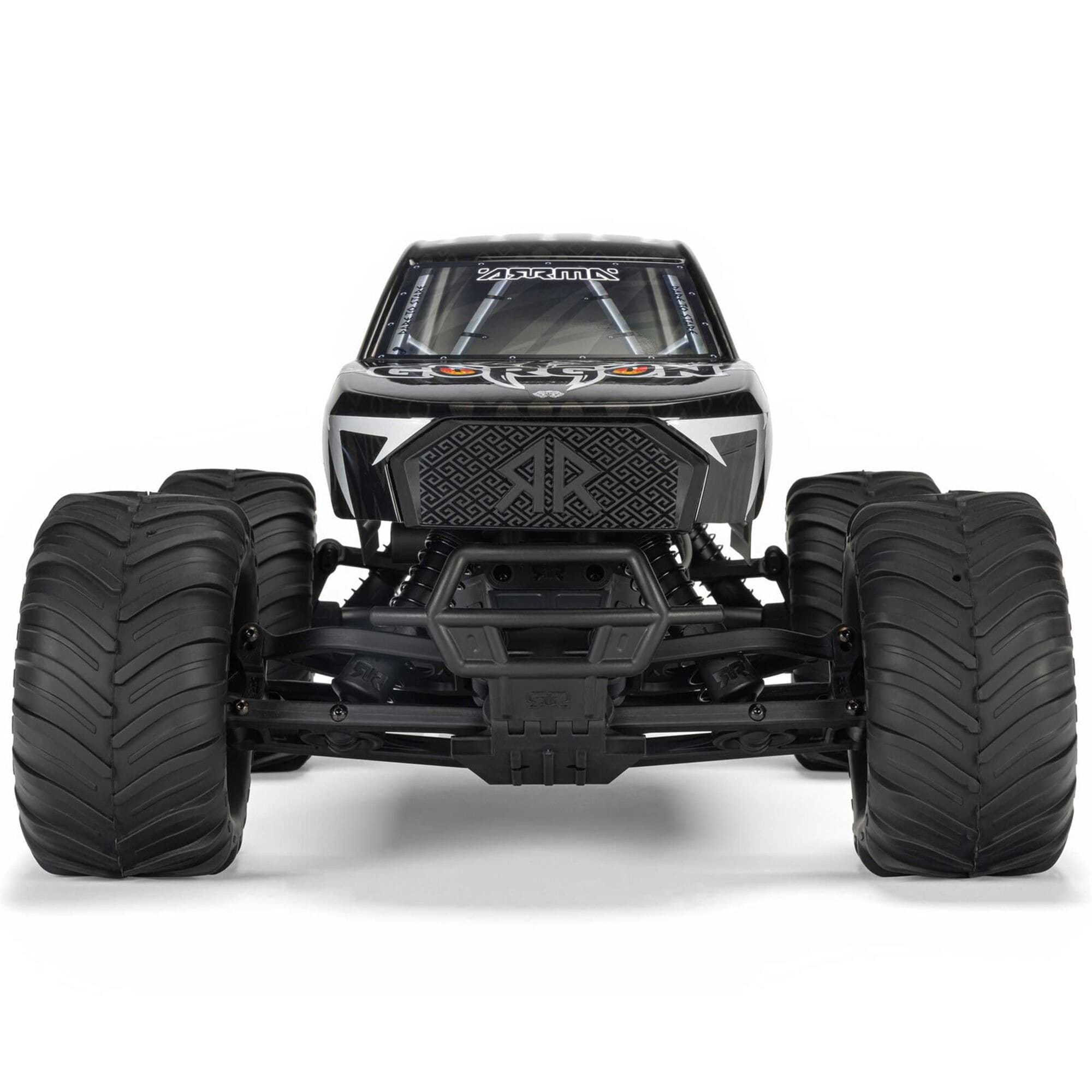 ARRMA GORGON MT 2WD RTR Monster Truck Gun Metal_ RC Fahrzeug mit Akku und Ladegeraet