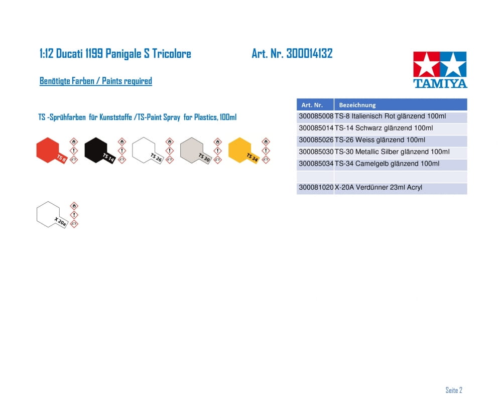 Tamiya 1:12 Ducati 1199 Panigale S Tricolore Tamiya 1:12 Ducati 1199 Panigale S Tricolore
