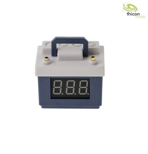 Thicon Autobatterie blau mit Spannungsanzeige und Lipo-Waechter - RC-Zubehoer