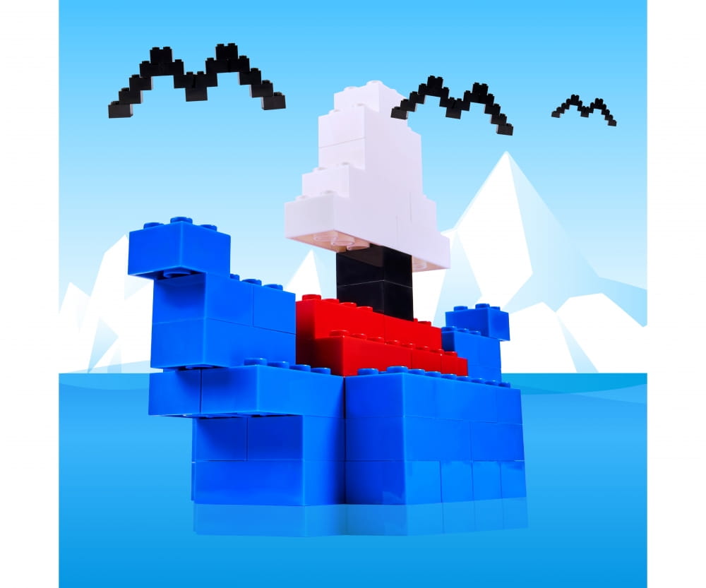Simba Blox Bausteine 40 blaue 8er Steine in Dose