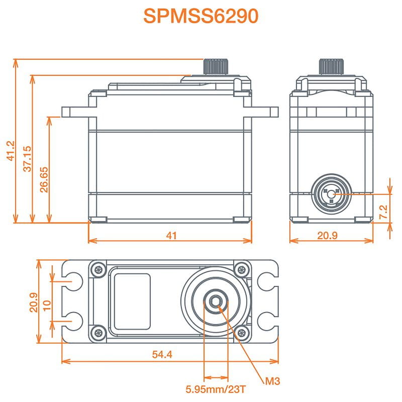 Spektrum S6290 Standard Digital HV Servo Ultra Speed Metal Gear Surface