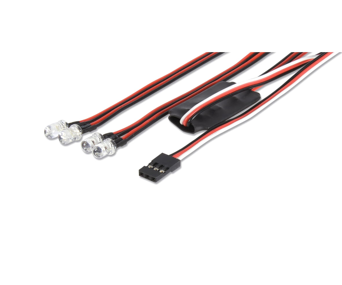 LED Licht Set 2 rote 2 weisse LED Fernsteuerung fuer RC Modelle LED Licht-Set 2 rote _ 2 weisse LEDs_ schaltbar ueber Fernsteuerung fuer RC Modelle