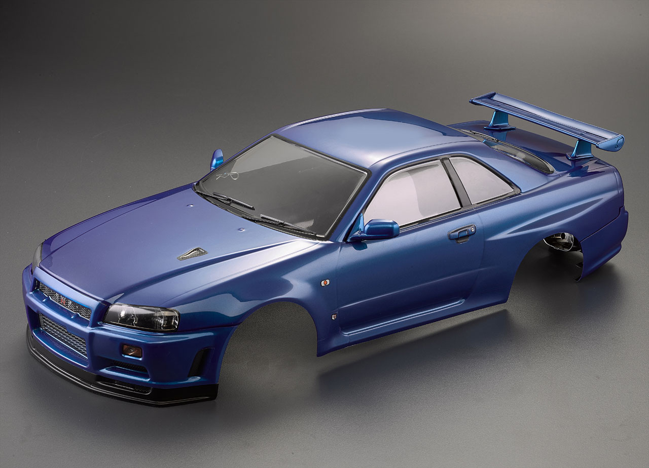Killerbody Nissan Skyline R34 Karosserie Metallic Blau 195mm RTU - RC-Zubehoer