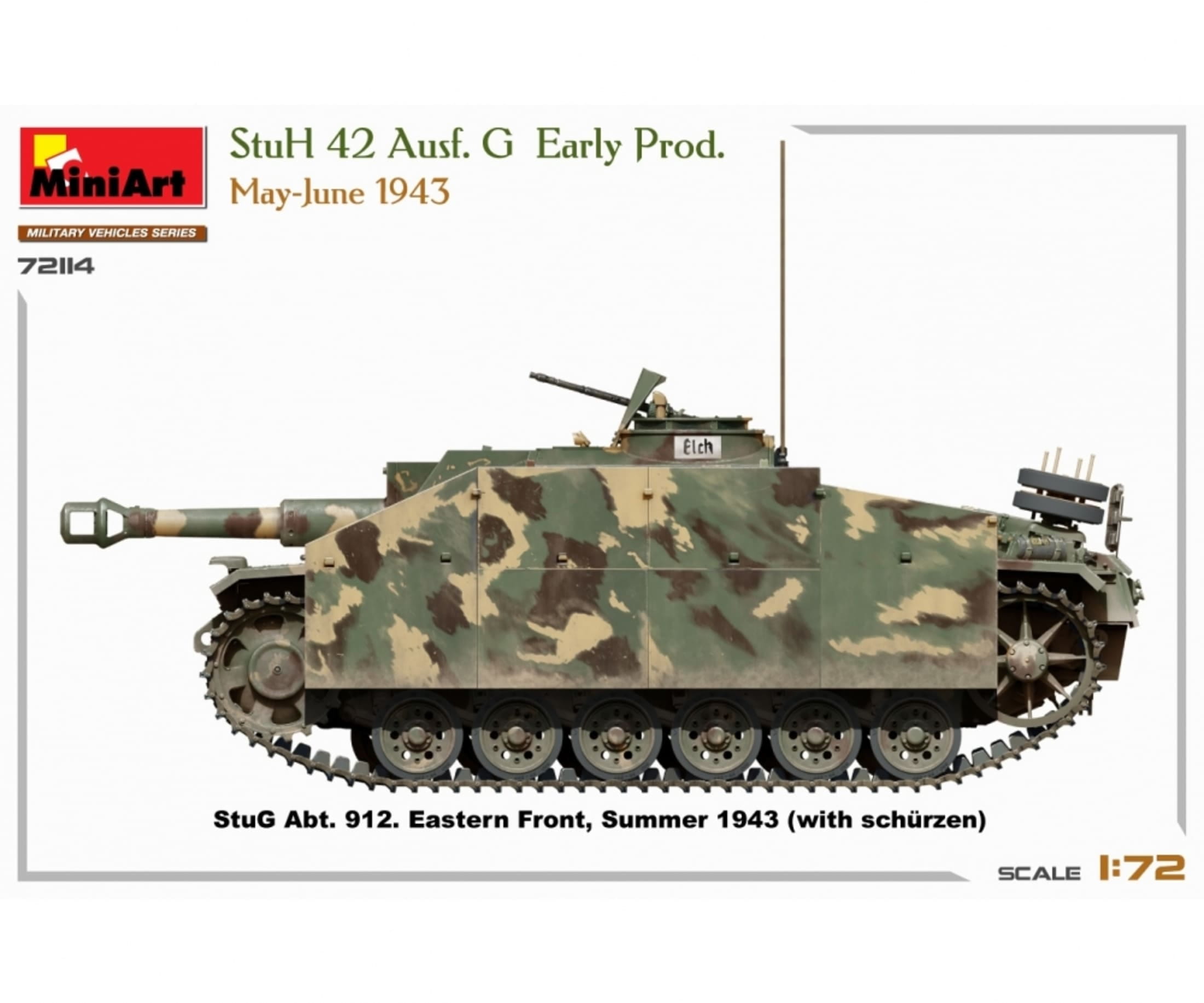 MiniArt 1_72 StuH 42 Ausf. G fruehe Produktion Plastik Modellbausatz - RC-Zubehoer