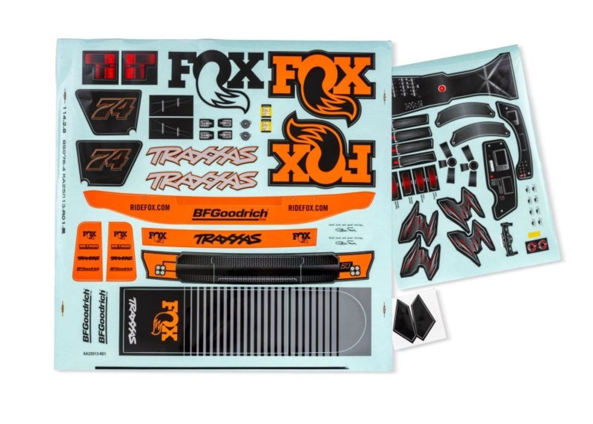 Traxxas Unlimited Desert Racer Fox Edition Aufkleberbogen fuer RC Modelle