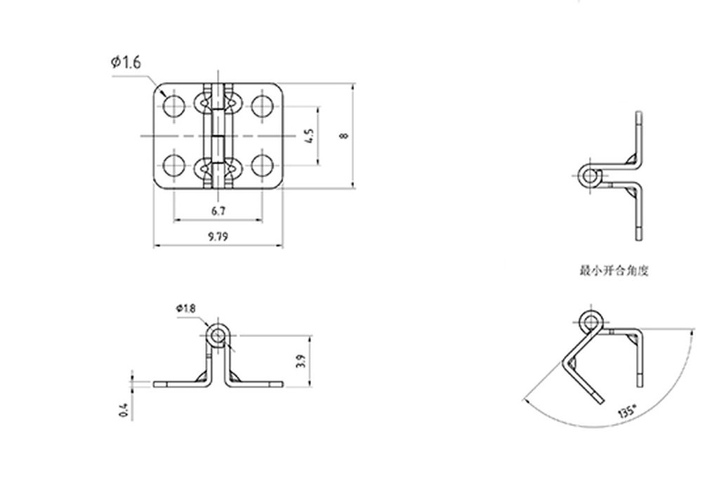 Lesu Scharnier v1 aus Metall 1 Stueck - RC-Zubehoer