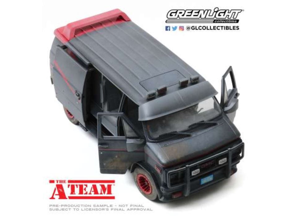 Greenlight A-Team 1:18 GMC Van Bullet Holes Version Limitiert Modellauto