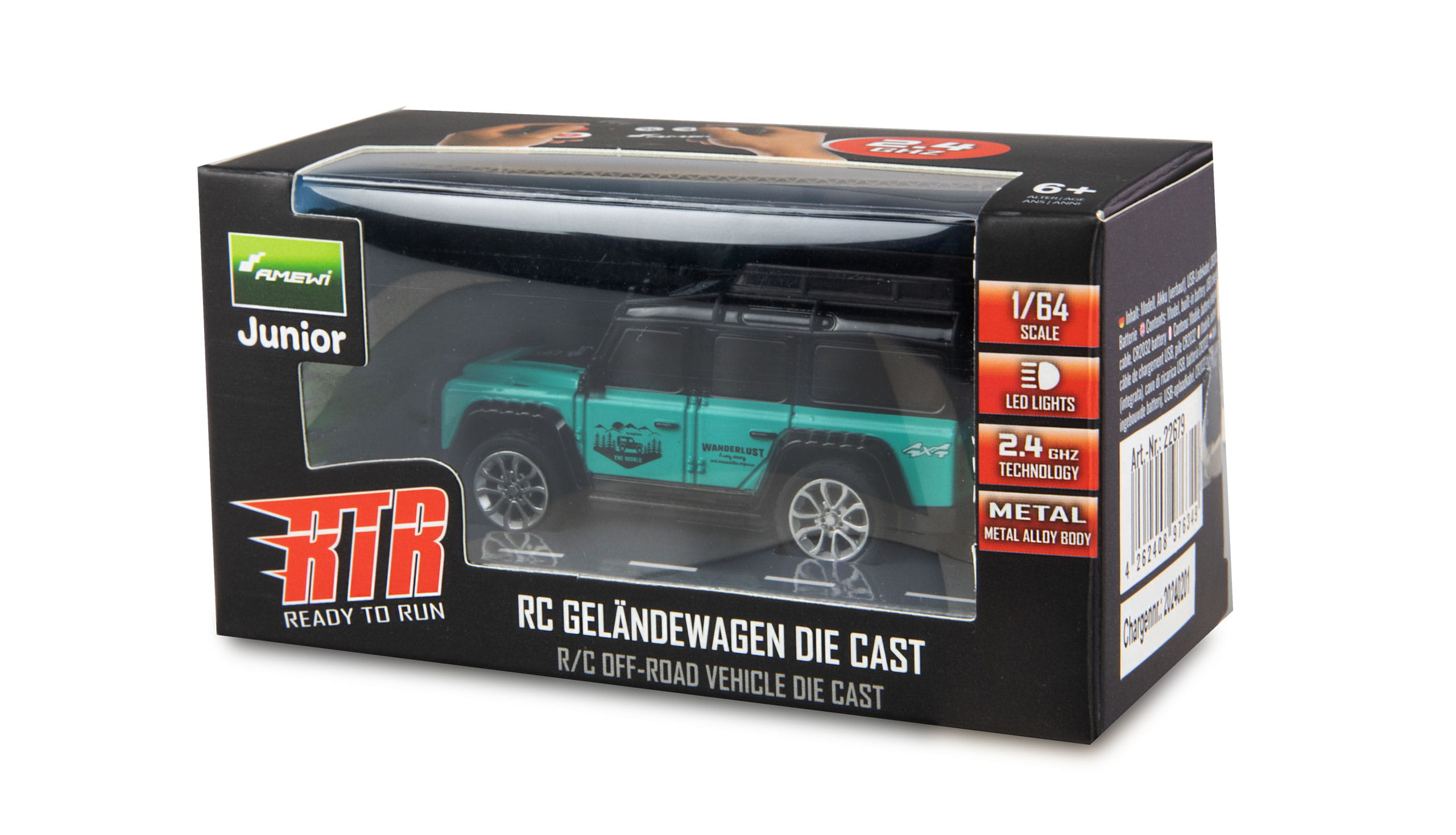 Amewi RC Gelaendewagen Die Cast 1_64 RTR petrol RC Spielzeug - Art_-Nr. 22679