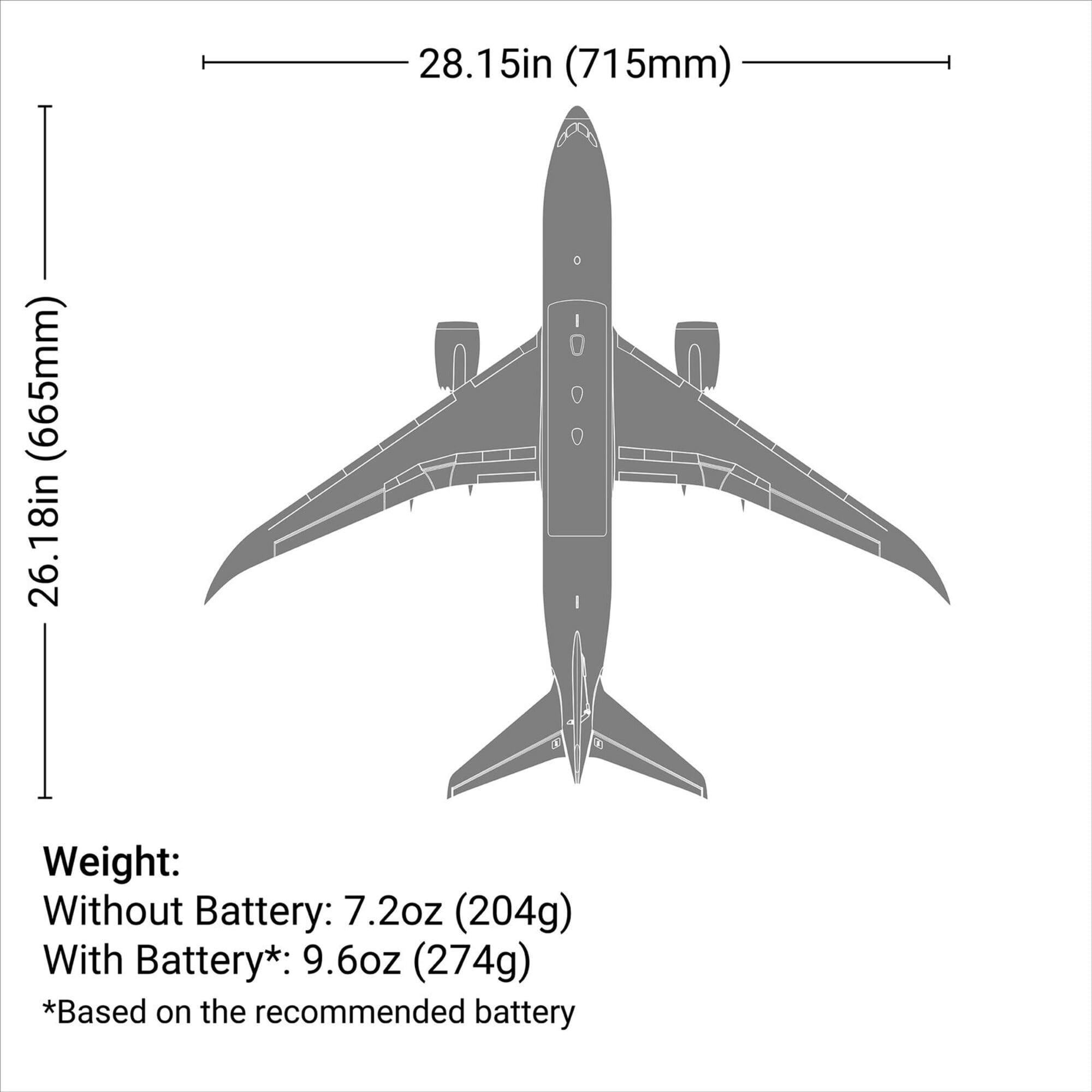 E-flite Micro Boeing 787-8 Dreamliner Twin 30 mm EDF BNF Basic mit AS3X und SAFE Select_ 715 mm Span