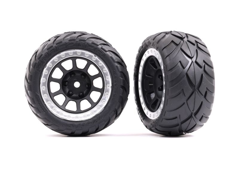 Traxxas Anaconda Reifen auf Felge Bandit 2.2 Graphite-grau Satin-Chr - RC-Zubehoer