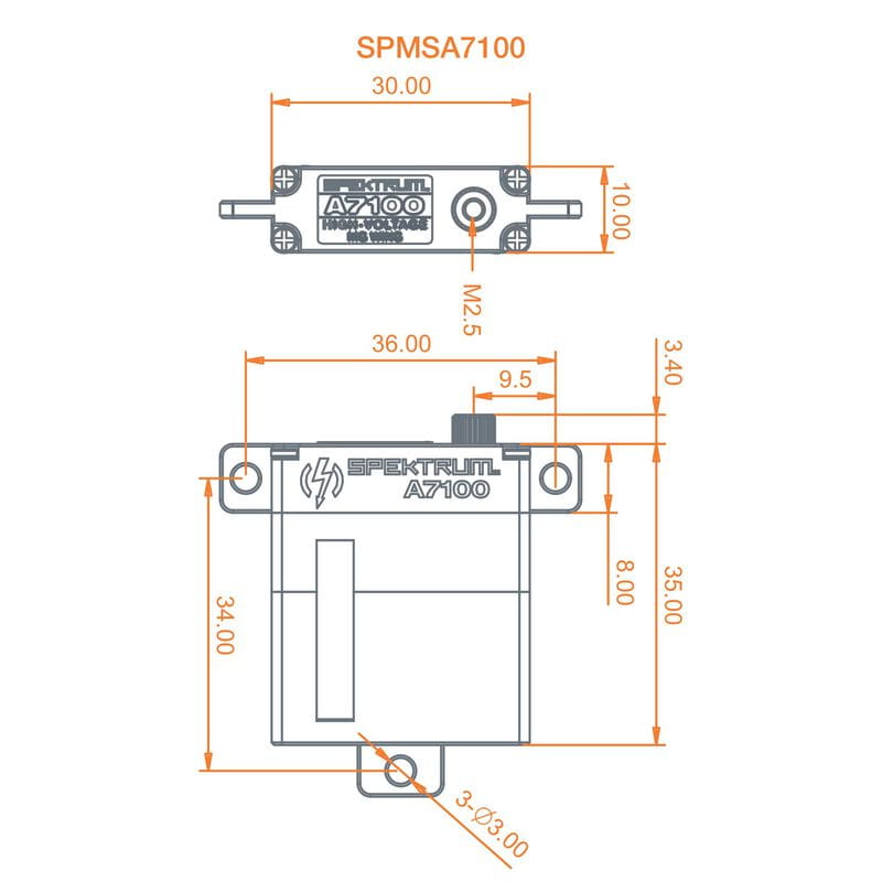 Spektrum A7100 MT/MS MG HV Wing Servo