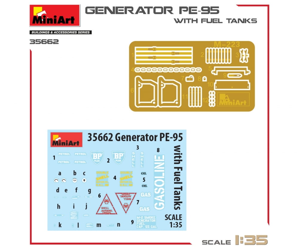 MiniArt 1_ 35 Stromgenerator PE-95 m. Kanistern Plastik Modellbausatz - RC-Zubehoer