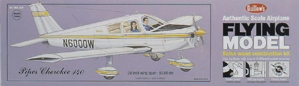 Guillow's Freiflugmodell Piper Cherokee 140 Wurfgleiter 1:20 Balsabausatz
