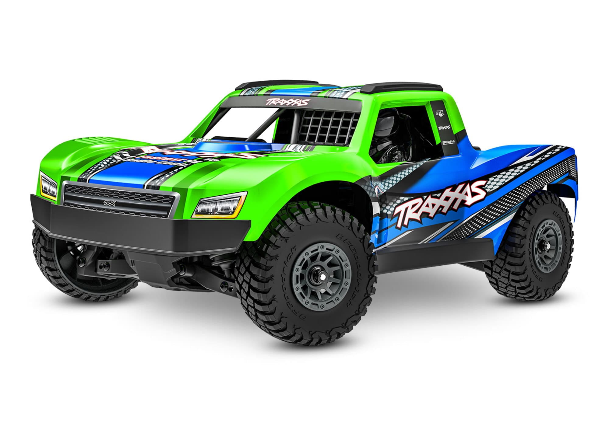 Traxxas Mini-Slash BL-2S 4x4 Gruen Short Course RC Truck mit Akku und Ladegeraet