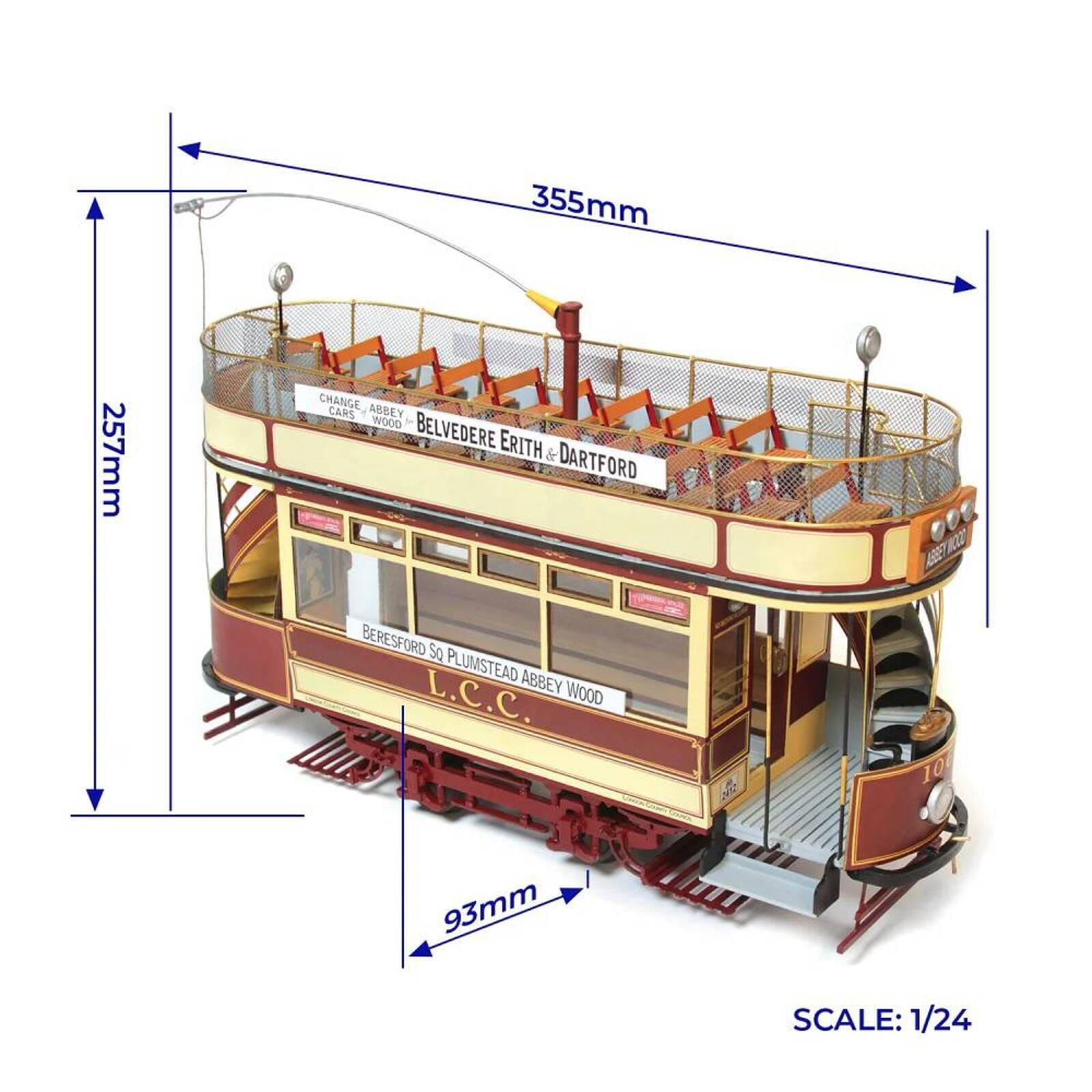 OcCre London Strassenbahn Standmodellbausatz 1_24 aus Holz_