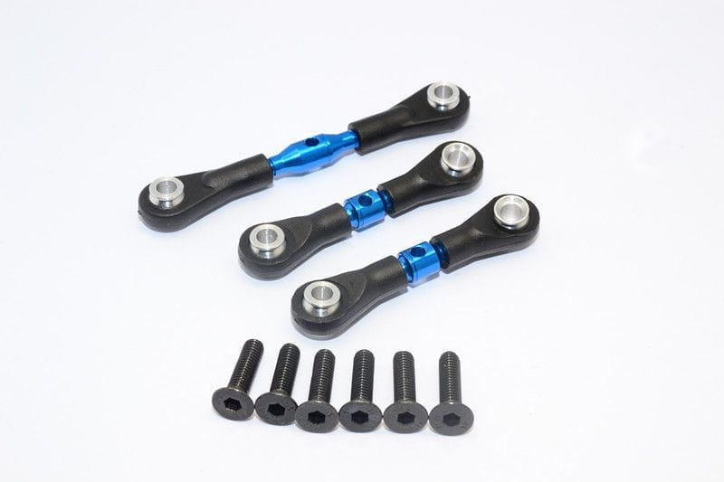 GPM Alu Gewindespurstangen mit Kugelpfannen blau _3 Stk._ fuer Tamiya TT01 - RC-Zubehoer