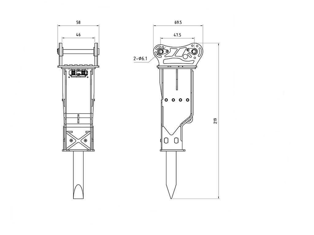 Lesu Hydraulikhammer für 74t-Bagger