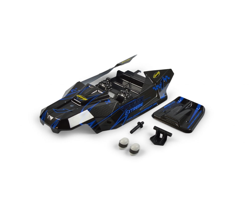 Carson 1_8 Virus Extreme Karosserie _ Halter Set blau - RC-Zubehoer