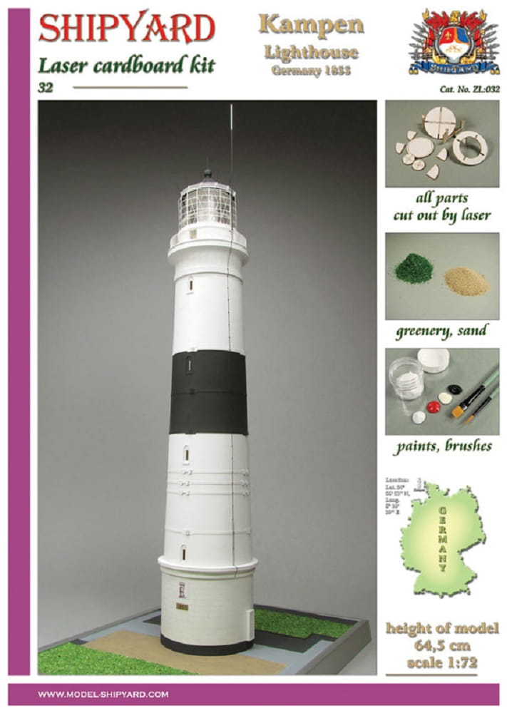 Shipyard Leuchtturm Kampen Deutschland Sylt 1:72 Laser Kartonbausatz Shipyard Leuchtturm Kampen Deutschland Sylt 1:72 Laser Kartonbausatz
