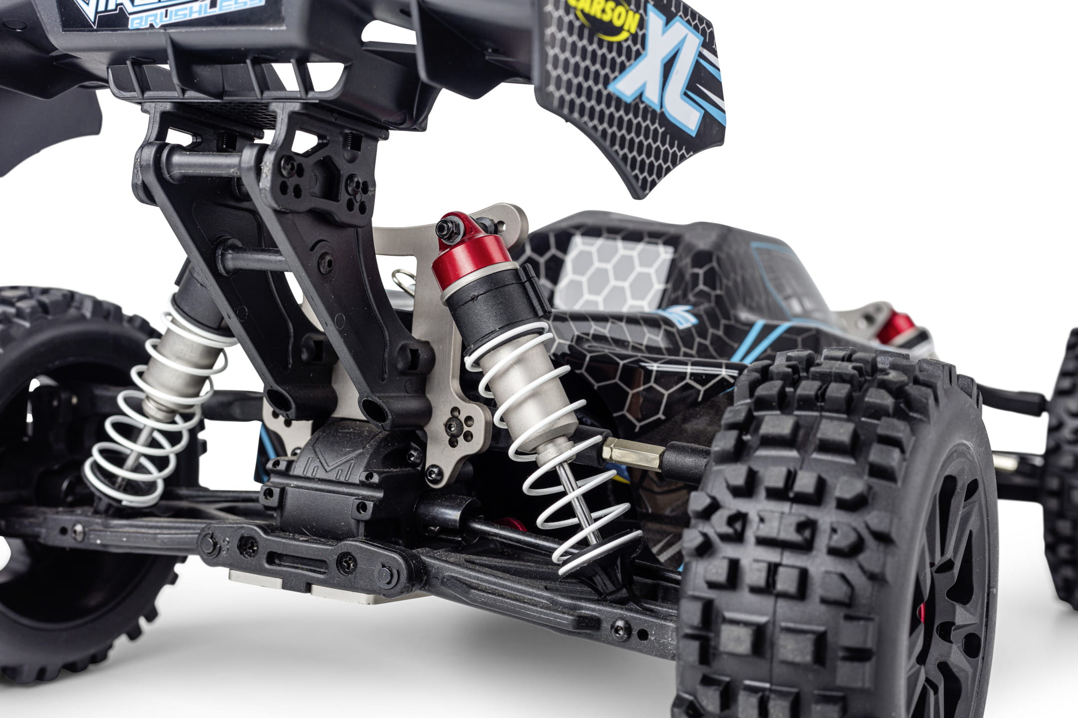 Carson 1_8 Virus 4_2 XL Brushless RTR Offroad Buggy 80 km_h - LiPo Akku und 2.4 GHz Schwarz - Tuerkis