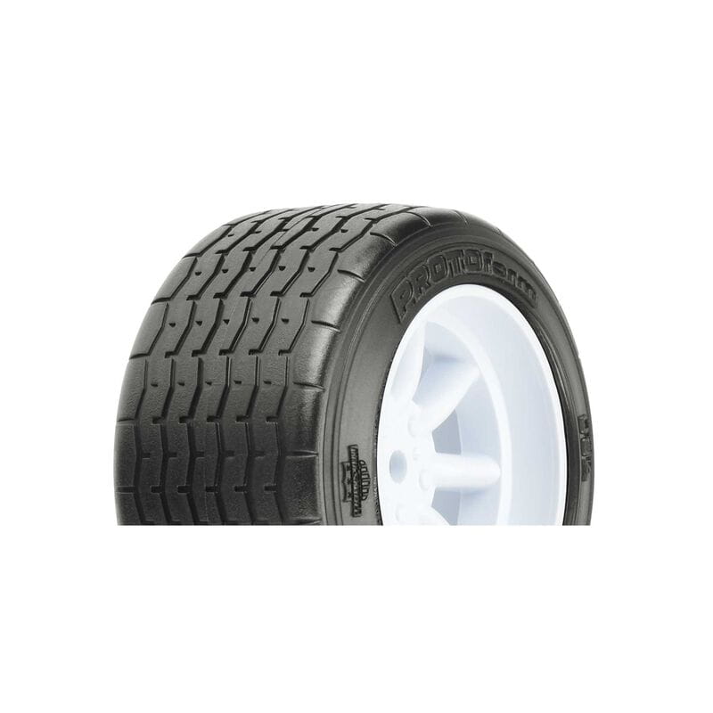 Protoform VTA Rear Reifen 31mm_ Mounted White Wheel - RC-Zubehoer