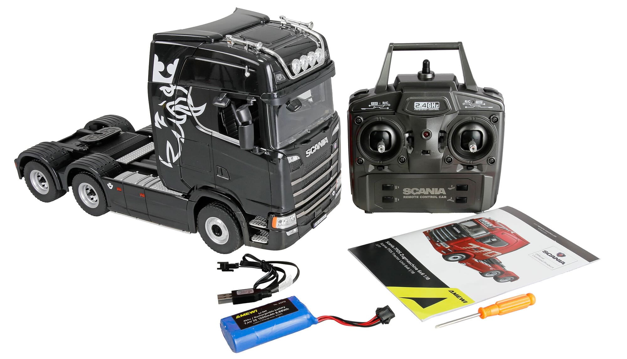 Amewi Scania 770 S 6x4 RC Zugmaschine RTR 1_18 Schwarz