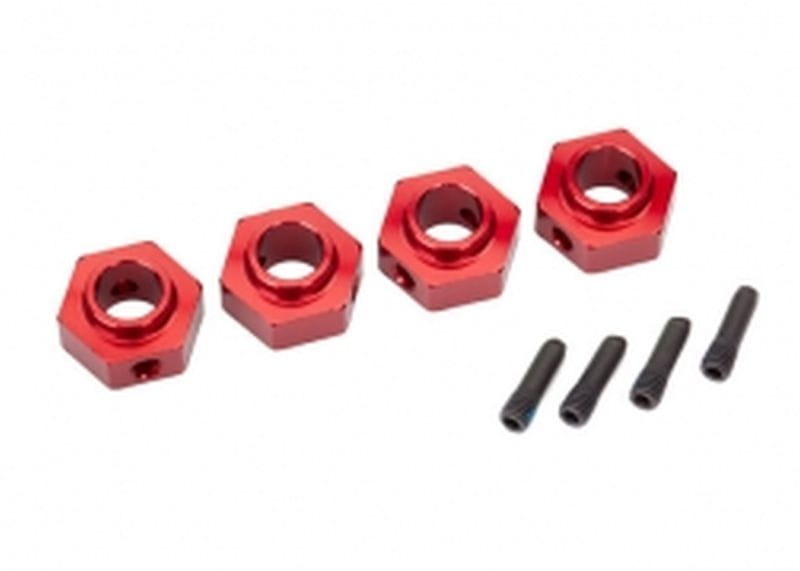 Traxxas Radmitnehmer 12mm Hex_ 6061-T6 Alu rot _4_ _ Schraub-Pin _4_ - RC-Zubehoer