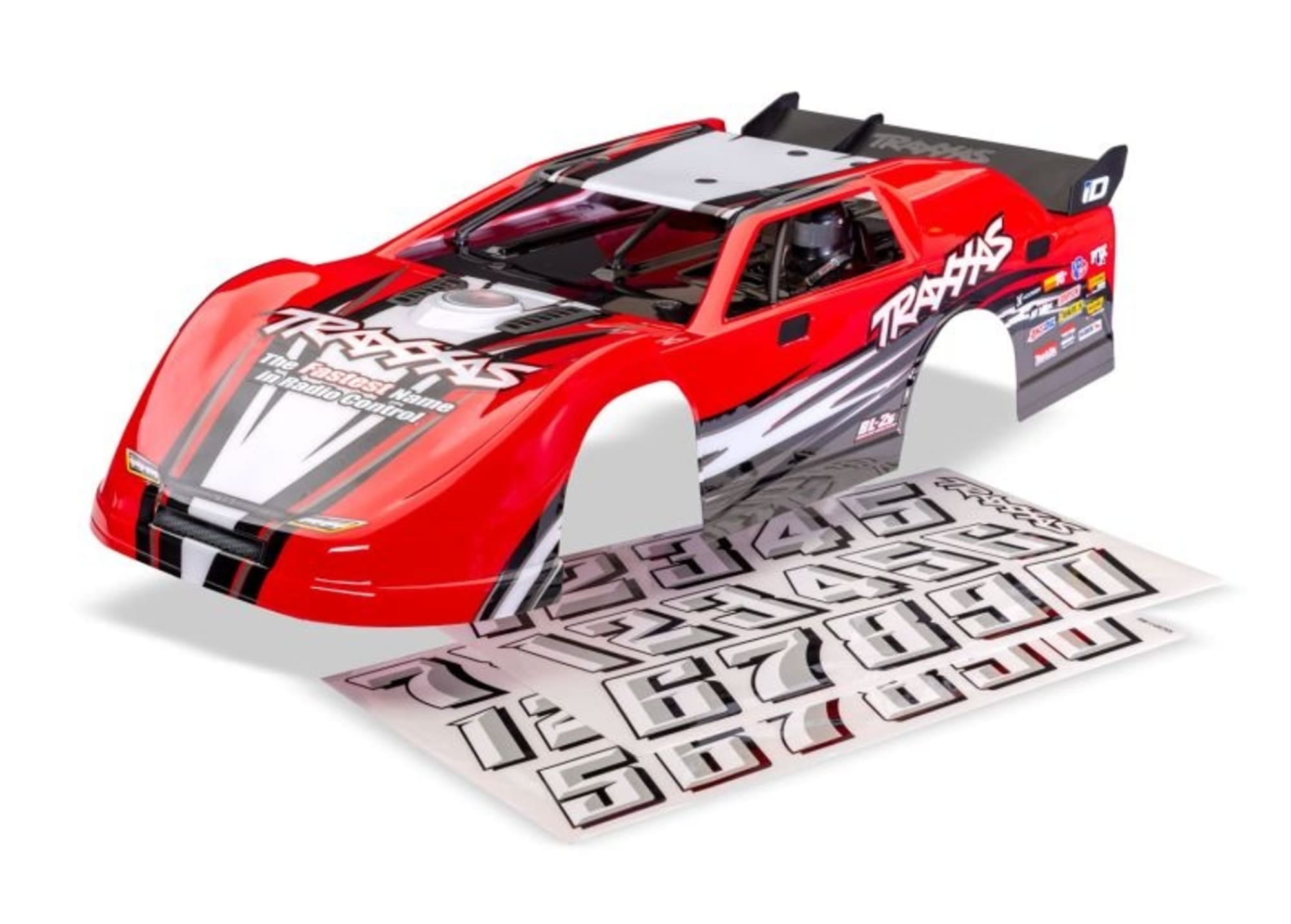 Traxxas Karosseries Serie Slash Late Model komplett rot fuer RC Modelle