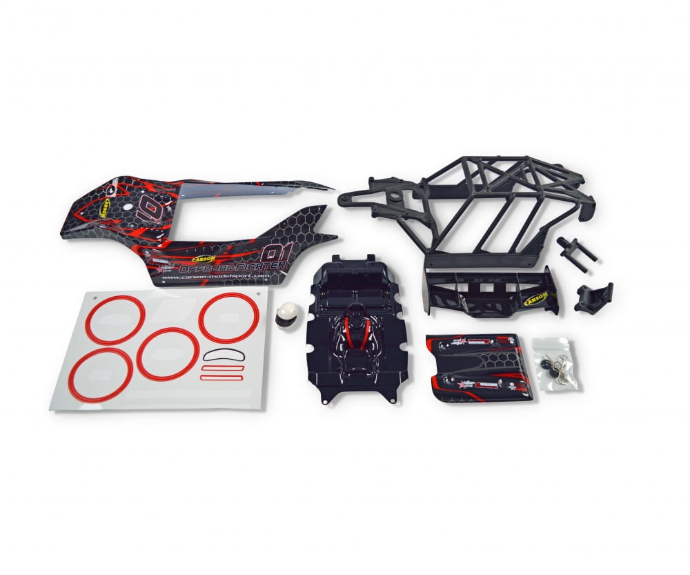 Carson Karosserie-Set Offroad Fighter Cage rot - RC-Zubehoer