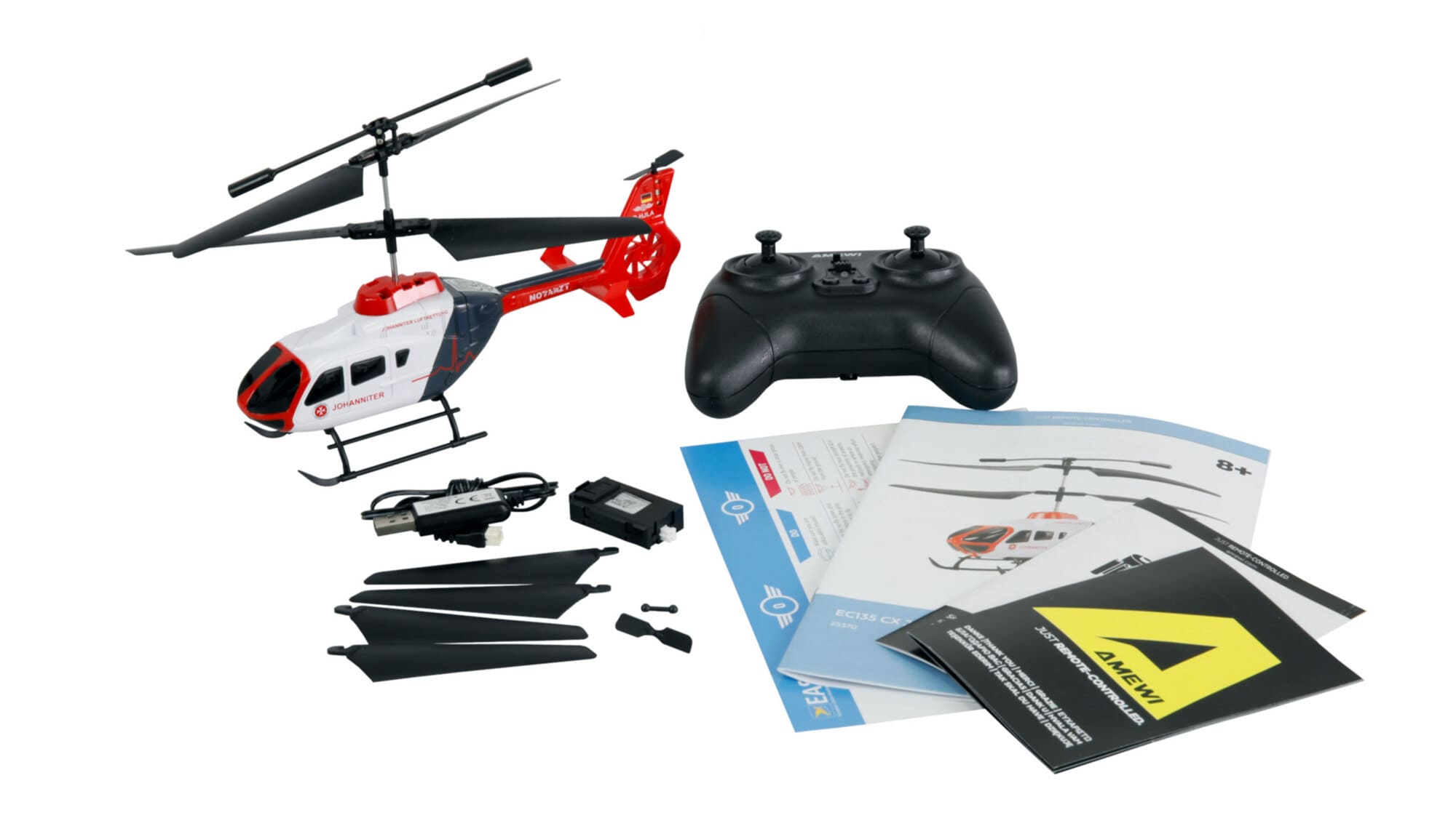Amewi EC135 CX Johanniter RC Helikopter 3-Kanal RTF