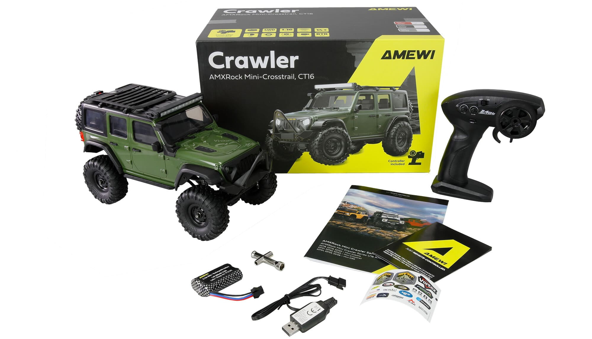Amewi AMXRock Mini-Crosstrail RC Crawler 22723 1_16 RTR Gruen
