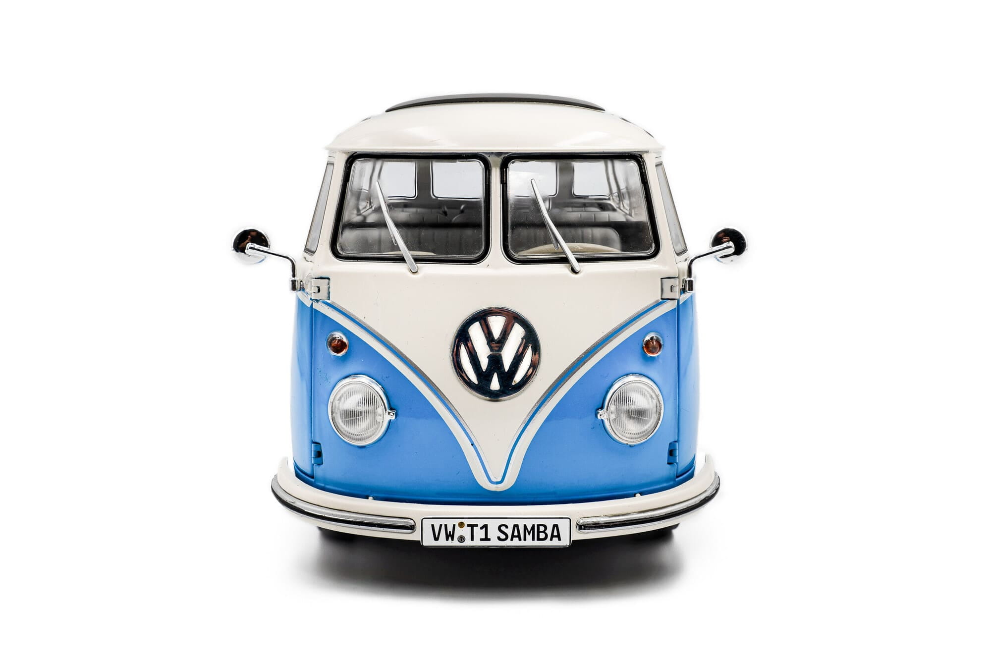 Solido VW T1 Samba 21 Fenster Blau Weiss Standmodellauto im Massstab 1_18