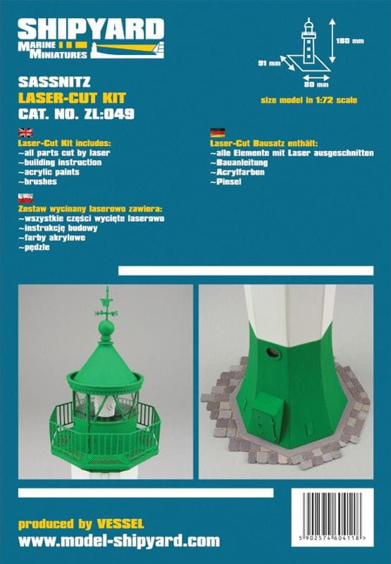 Shipyard Leuchtturm Sassnitz Germany Lighthouse 1937 1:72 Laser Kartonbausatz Shipyard Leuchtturm Sassnitz Germany Lighthouse 1937 1:72 Laser Kartonbausatz