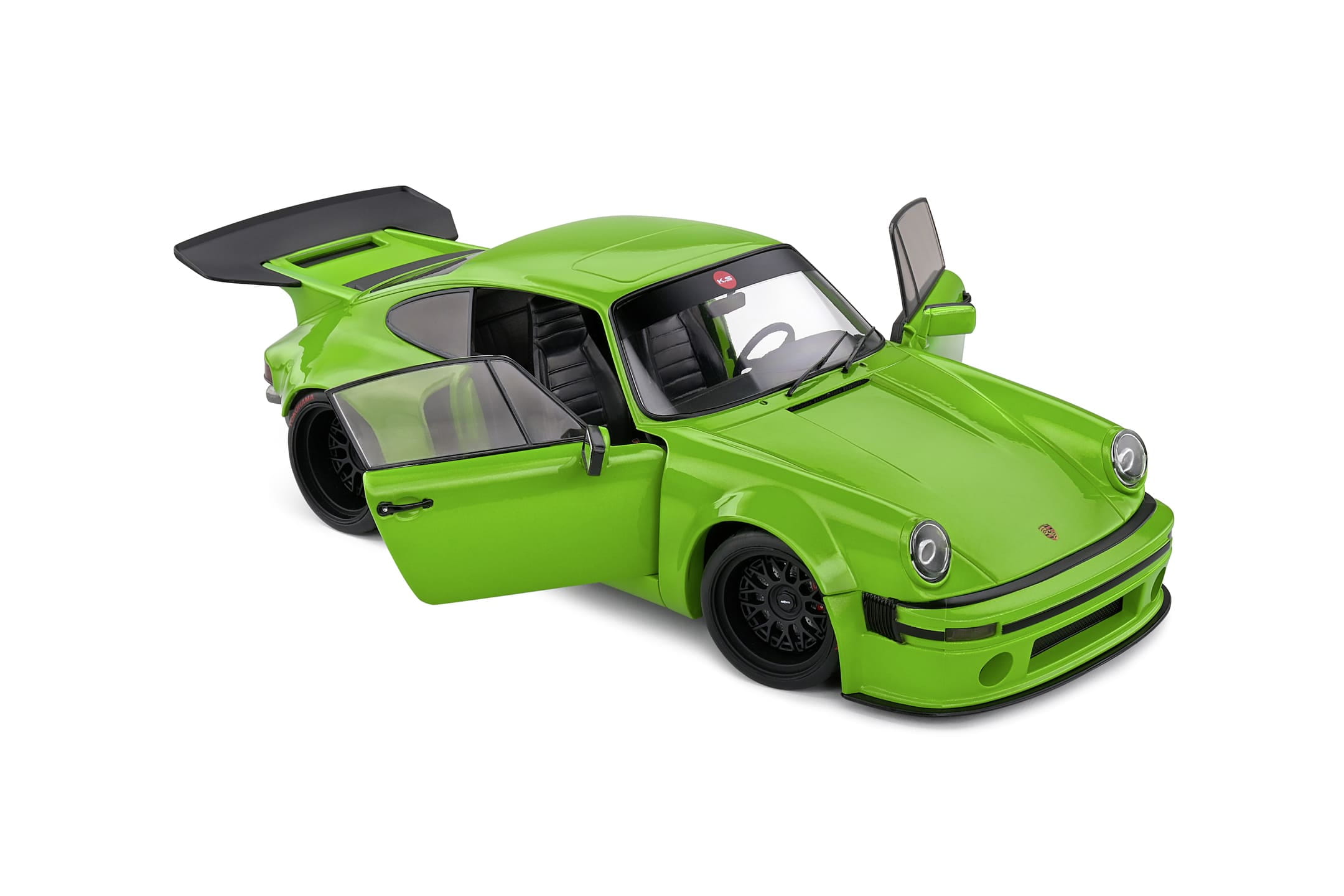 Solido 1_18 Porsche KS-R 2022 Modellauto gruen - Detailgetreue Nachbildung mit Oeffnungstueren