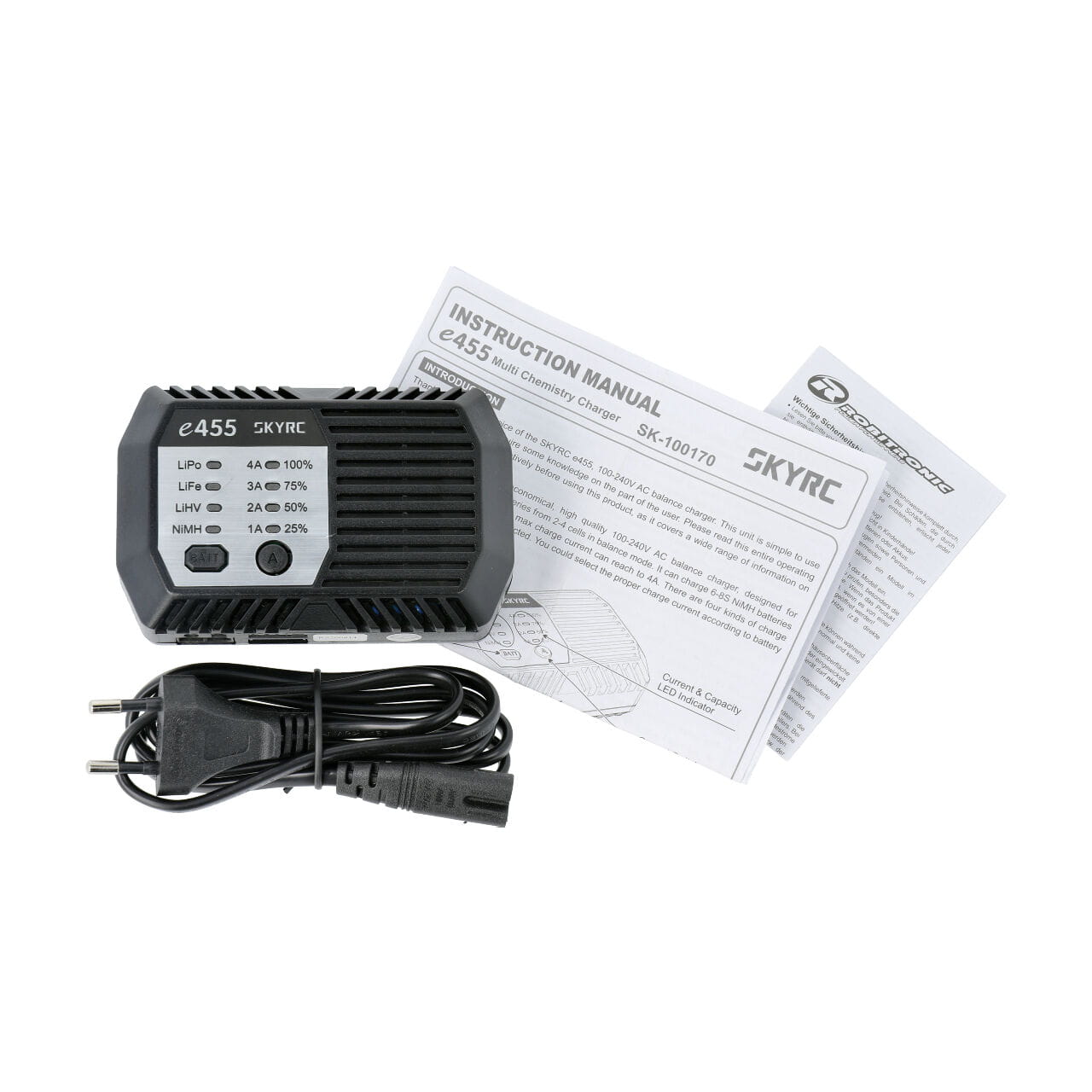 SkyRC e455 AC Ladegerät NiMh 6-8 / LiPo 2-4s 1-4A 50W SkyRC e455 AC Ladegerät NiMh 6-8 / LiPo 2-4s 1-4A 50W