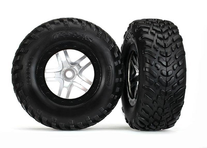 Traxxas Reifen auf Felge_S1_ satin chrome 2_2_3_0 4WD v_h 2WD hi TSM - RC-Zubehoer