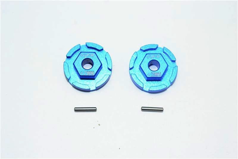 GPM Alu Hex Adapter _2mm_ blau fuer Traxxas Rustler 4x4 - RC-Zubehoer