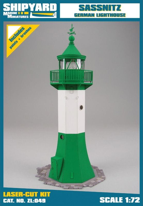 Shipyard Leuchtturm Sassnitz Germany Lighthouse 1937 1:72 Laser Kartonbausatz