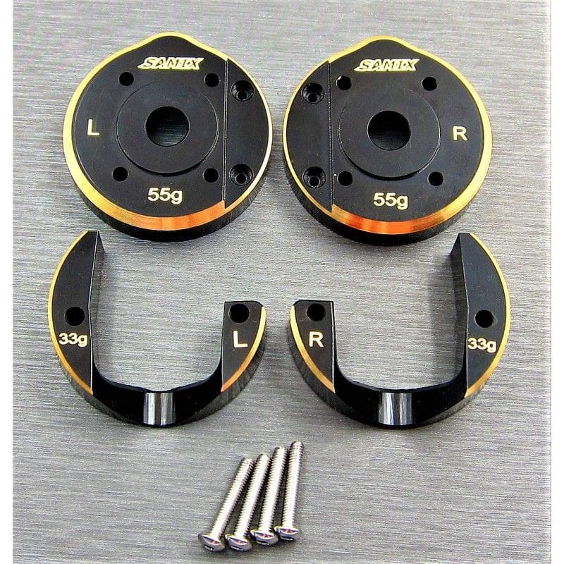 SAMIX Messing Portalabdeckung Set 88g fuer Axial SCX10-3 - RC-Zubehoer
