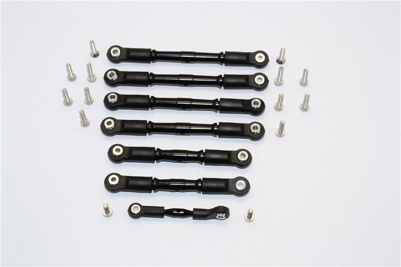 GPM Alu Spurstangen Set schwarz _7 Stk._ fuer Traxxas Slash 4x4 LCG_ Stampede 4x4 - RC-Zubehoer