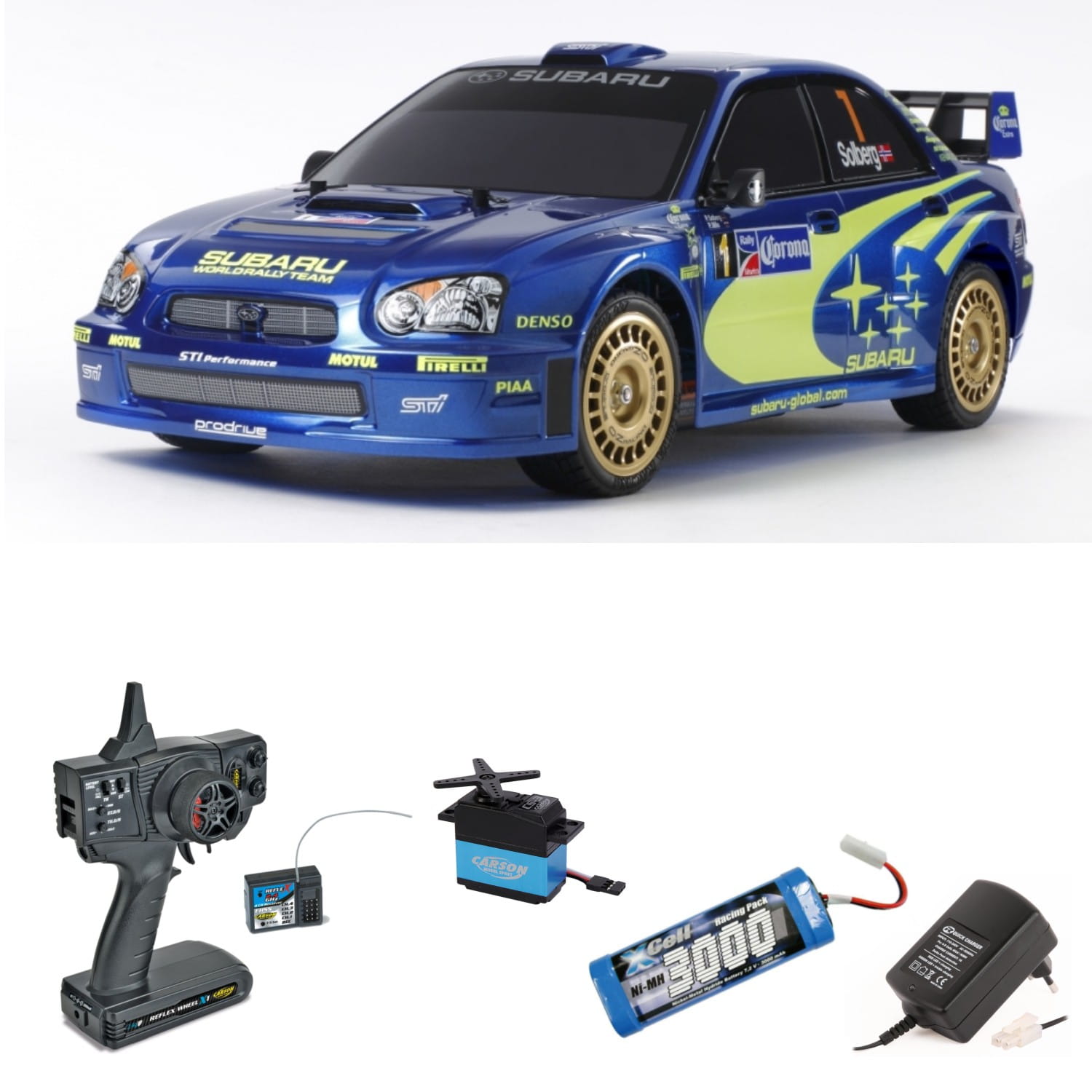 Tamiya 1:10 RC Subaru Impreza WRX 2004 (TT-01E) 2,4Ghz Komplett Set