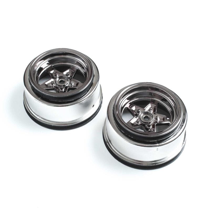 Losi Rear Wheel_ Black Chrome _2_ 22S Drag - RC-Zubehoer