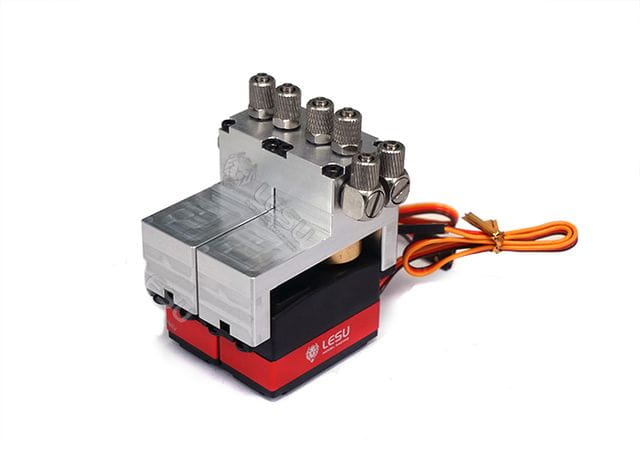 Lesu Hydraulik Steuerventil Alu 2-fach mit Servos