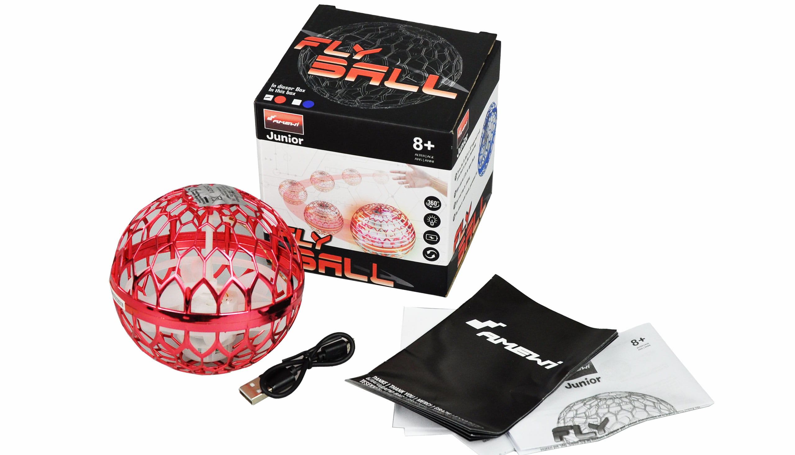 Amewi Hover Fly Ball 96mm mit Gyro und LED Licht Amewi Hover Fly Ball 96mm mit Gyro und LED