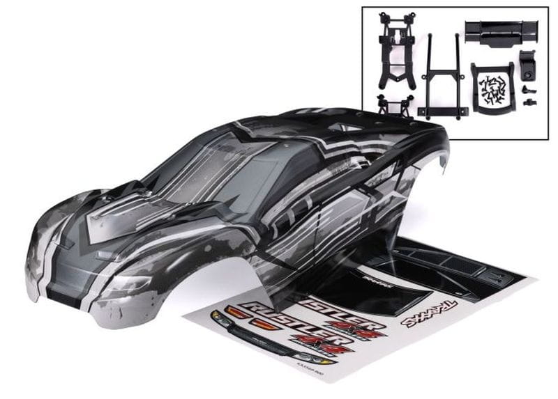 Traxxas Karosserie Rustler 4x4 klar mit Aufkleber mit Karo Halterung - RC-Zubehoer