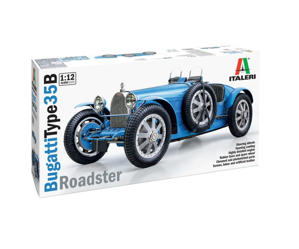 Italeri 1:12 Bugatti 35B Roadster Plastik Modellbausatz