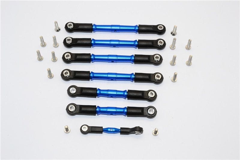 GPM Alu Spurstangen Set blau _7 Stk._ fuer Traxxas Slash 4x4 LCG_ Stampede 4x4 - RC-Zubehoer