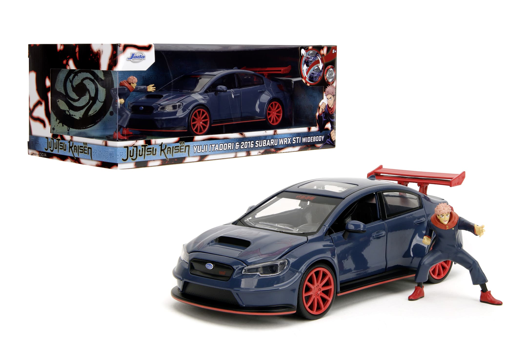 Jada Jujutsu Kaisen 2016 Subaru WRX STI 1_24 Modellauto mit Freilauf und Oeffnungsteilen
