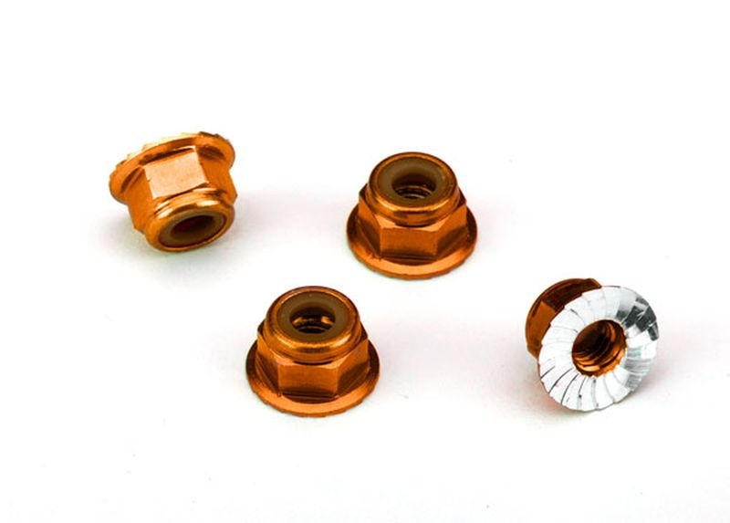 Traxxas Muttern Mit Flansch 4Mm Orange - RC-Zubehoer