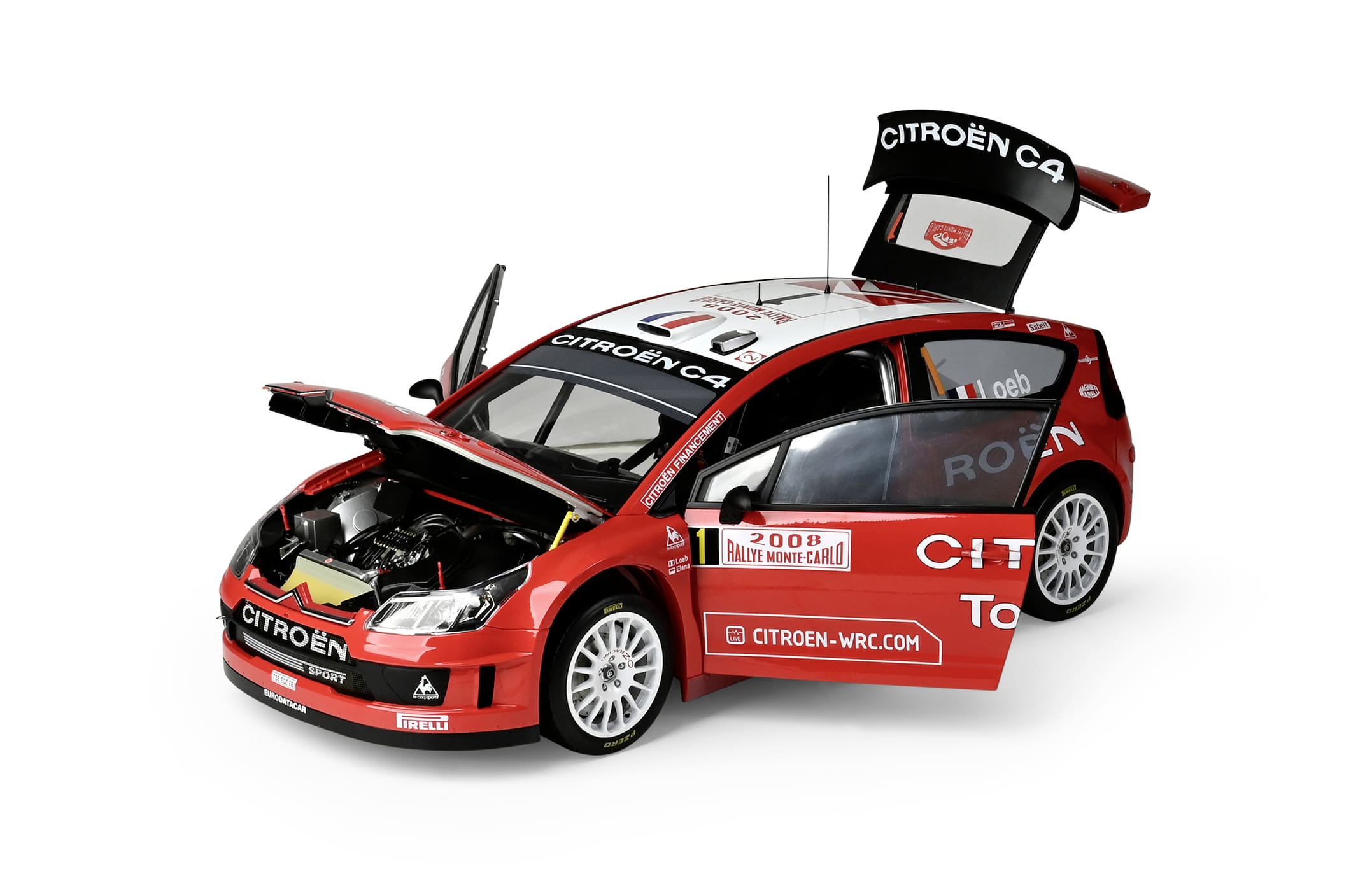 Modellbausatz Citroen C4 WRC 1_8 Rallye Monte Carlo 2008 mit beweglichen Teilen und Soundfunktion